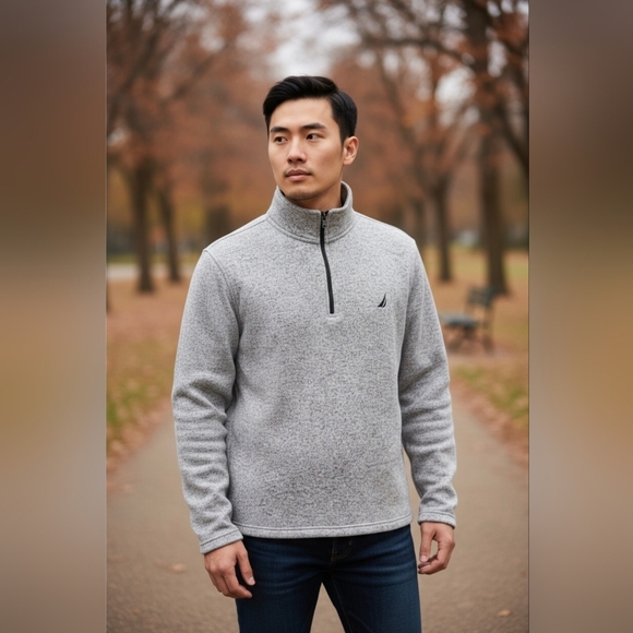 NAUTICA | HIGH MOCK NECK QUARTER ZIP PULLOVER - Picture 1 of 13